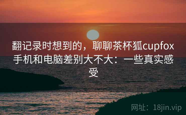 翻记录时想到的，聊聊茶杯狐cupfox手机和电脑差别大不大：一些真实感受